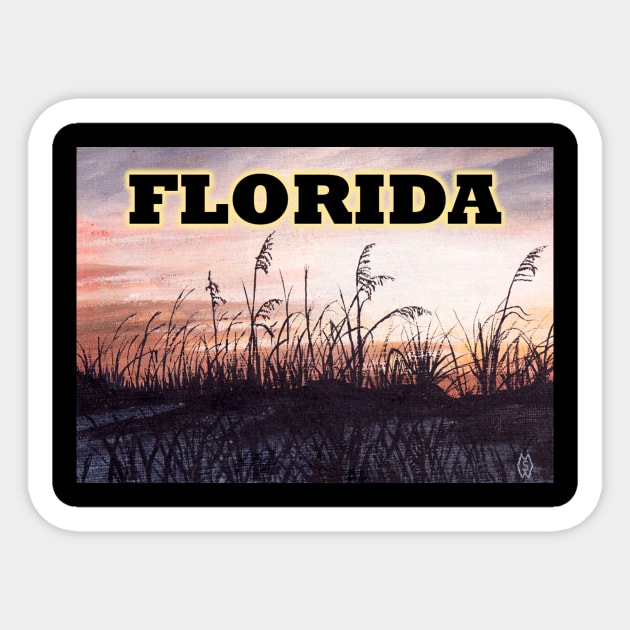 Florida Sea Oats Sticker by Matt Starr Fine Art